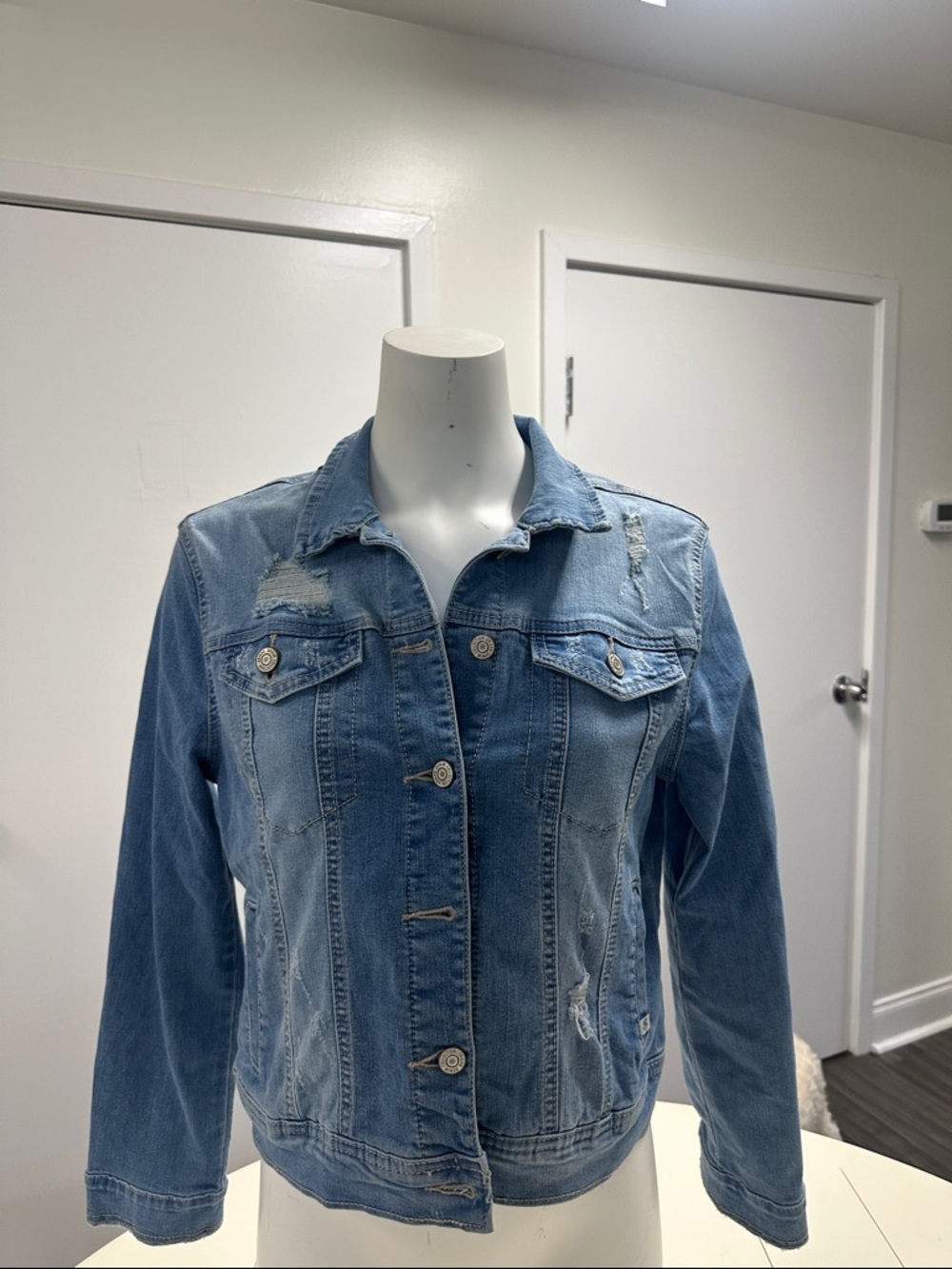 Classic Women's Light Blue Denim Jean Jacket